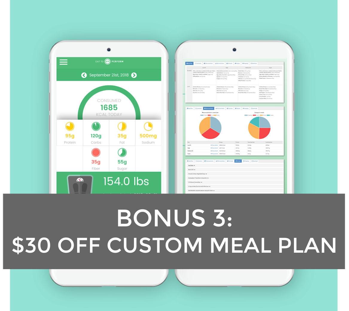 Bonus 3: $30 Off Custom Meal Plan